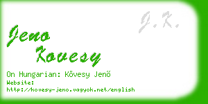 jeno kovesy business card